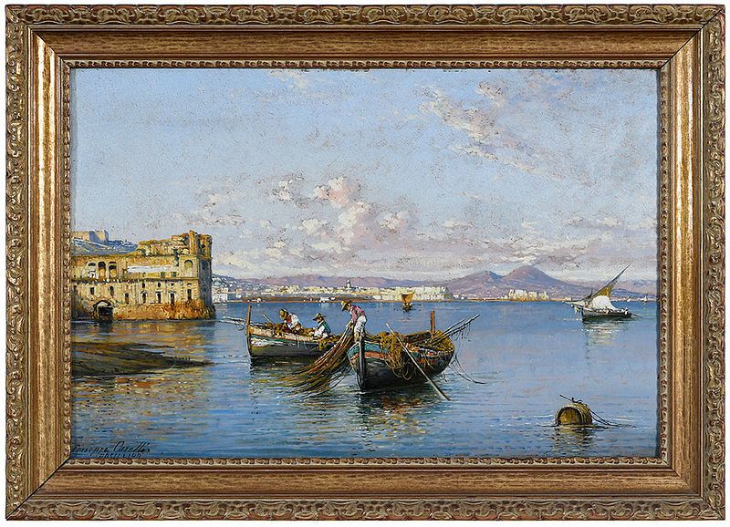 Appraisal: Guiseppe Carelli Italian - The Bay of Naples from Posillipo