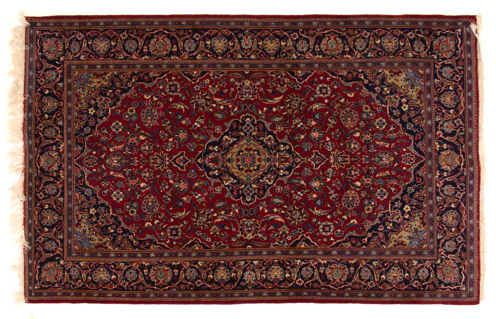 Appraisal: Persian Keshan rug approx x Iran circa Condition Shows edge