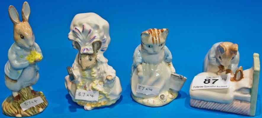 Appraisal: Royal Albert Beatrix Potter Figures Peter with Daffodils Lady Mouse