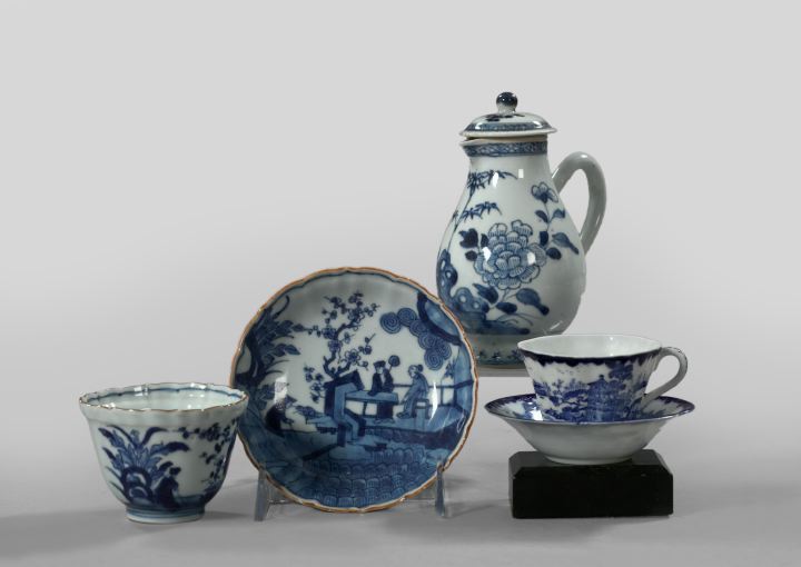 Appraisal: Five-Piece Group of Porcelain Items consisting of an English blue