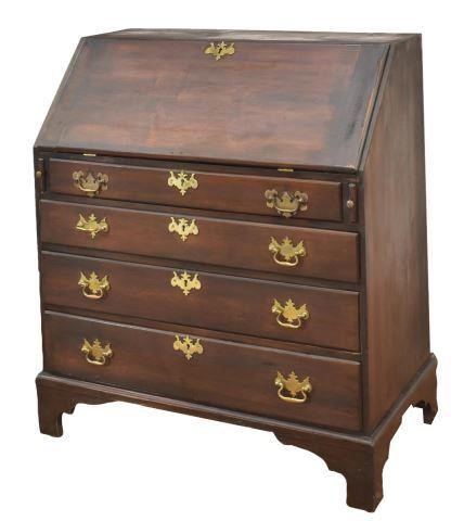 Appraisal: American Chippendale period mahogany slant front secretary desk late th