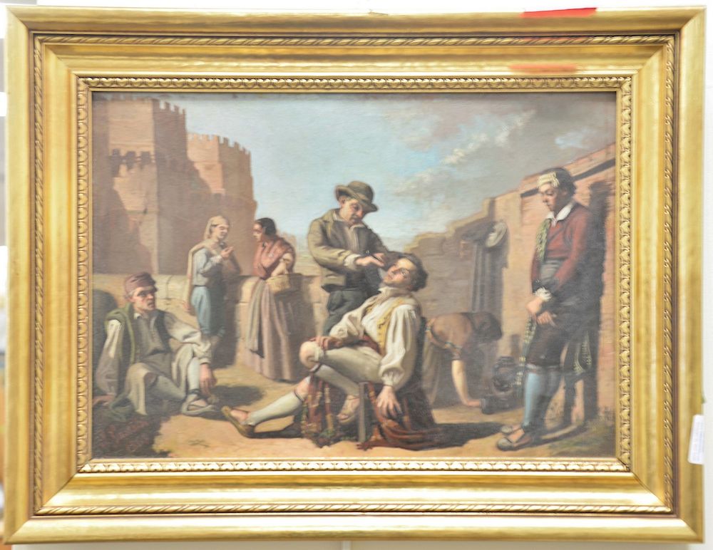 Appraisal: Gastaldi oil on panel Barber on the Rooftop signed and