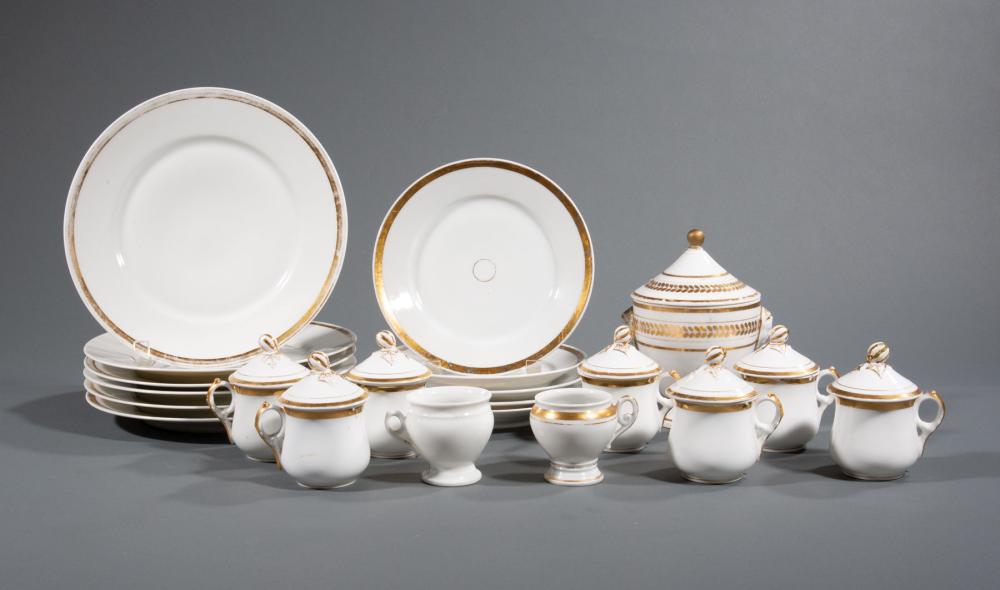 Appraisal: Group of Paris and Limoges Anneau d'Or Porcelain Dinnerware th