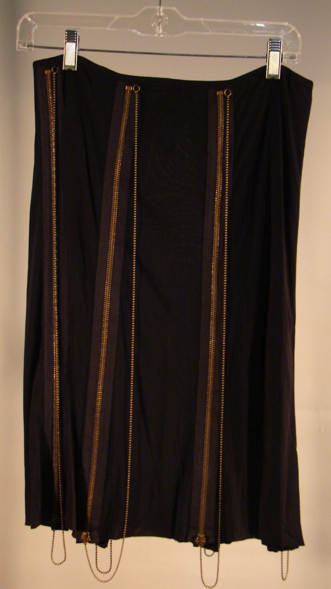 Appraisal: JEAN PAUL GAULTIER Sheer Silk black short skirt with zipper