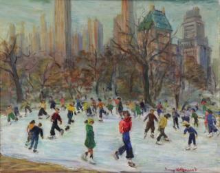 Appraisal: HOLTZMAN Fanny Oil on Canvas Ice Skating i Central Park