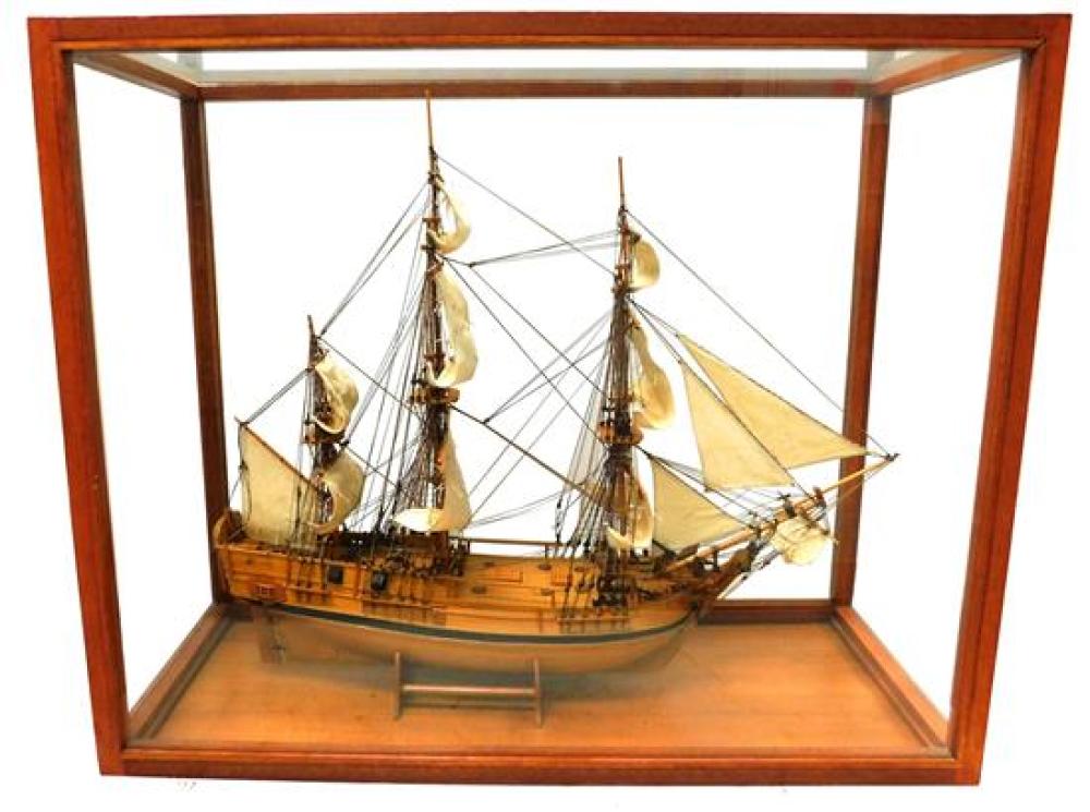 Appraisal: Ship model cased model of a bark possibly depicting th