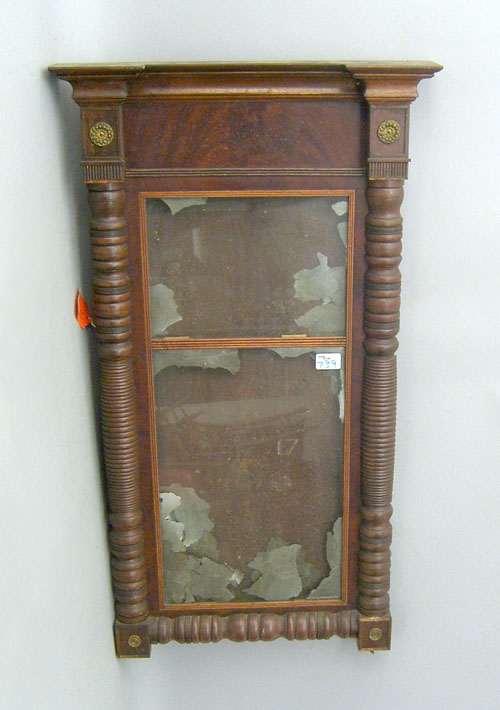 Appraisal: Two late Federal mahogany mirrors ca l w and l