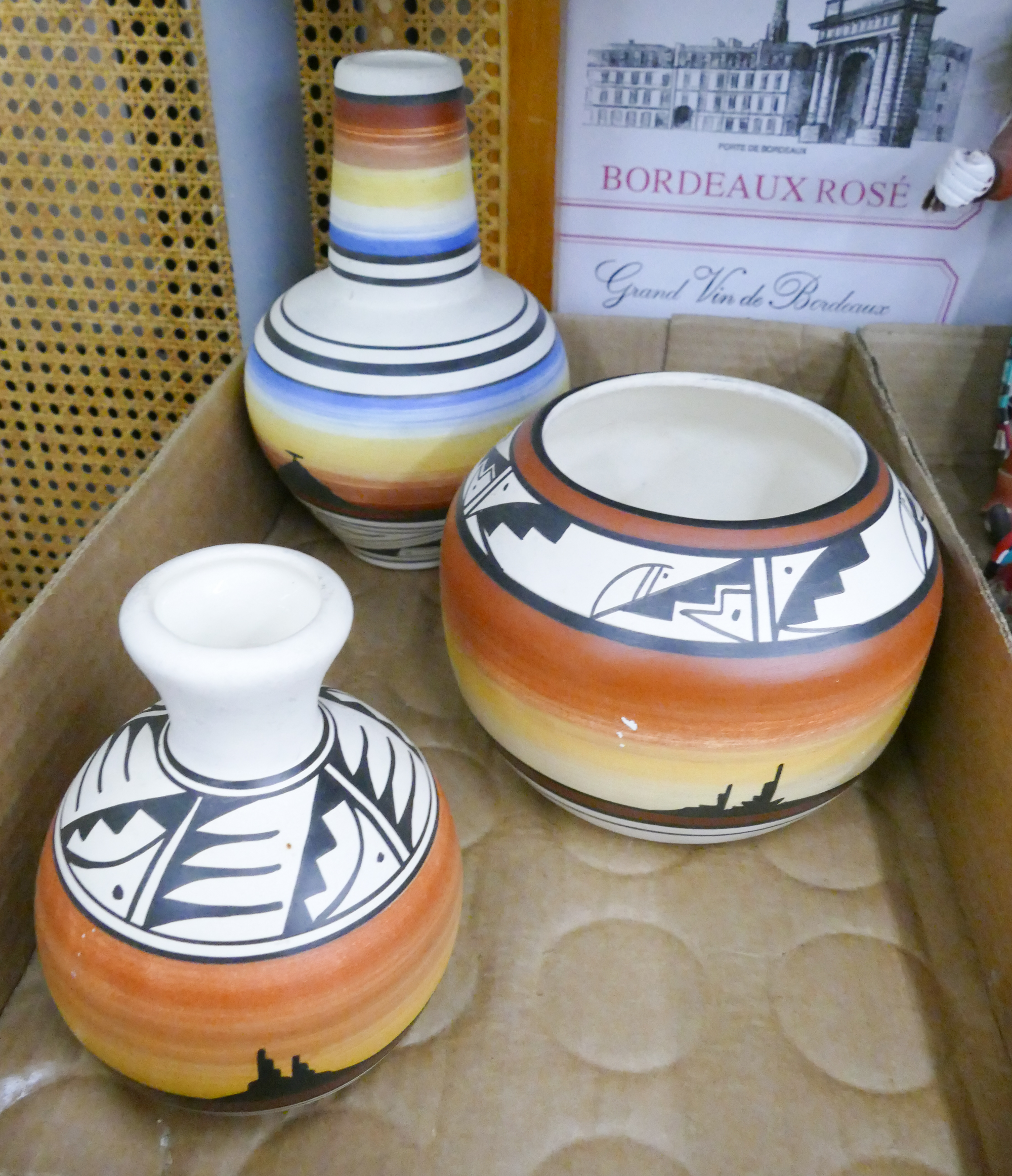 Appraisal: Box Painted Navajo Pottery