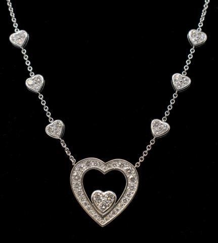 Appraisal: Graff kt white gold and diamond estate necklace six small