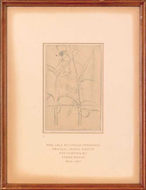 Appraisal: Edgar Degas French - double sided pencil study titled Miss