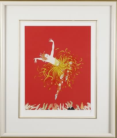 Appraisal: Applause serigraph x image size pencil signed lower right Erte