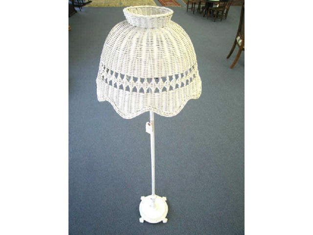 Appraisal: Antique Floor Lamp wicker shade