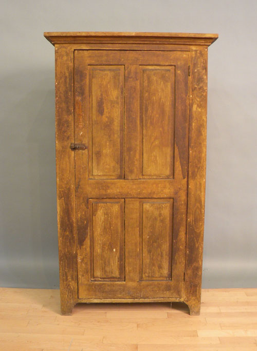 Appraisal: Painted raised panel cupboard late th c h l