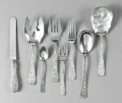 Appraisal: Stieff Repouss sterling flatware pieces some with monograms detailed list