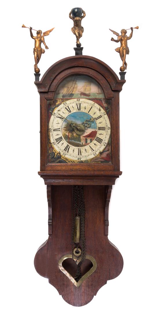 Appraisal: Sale Lot A Mahogany and Brass Banded Wall Clock likely