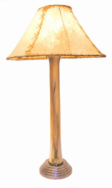 Appraisal: A Contemporary glass lamp on stepped giltwood plinth greatest height