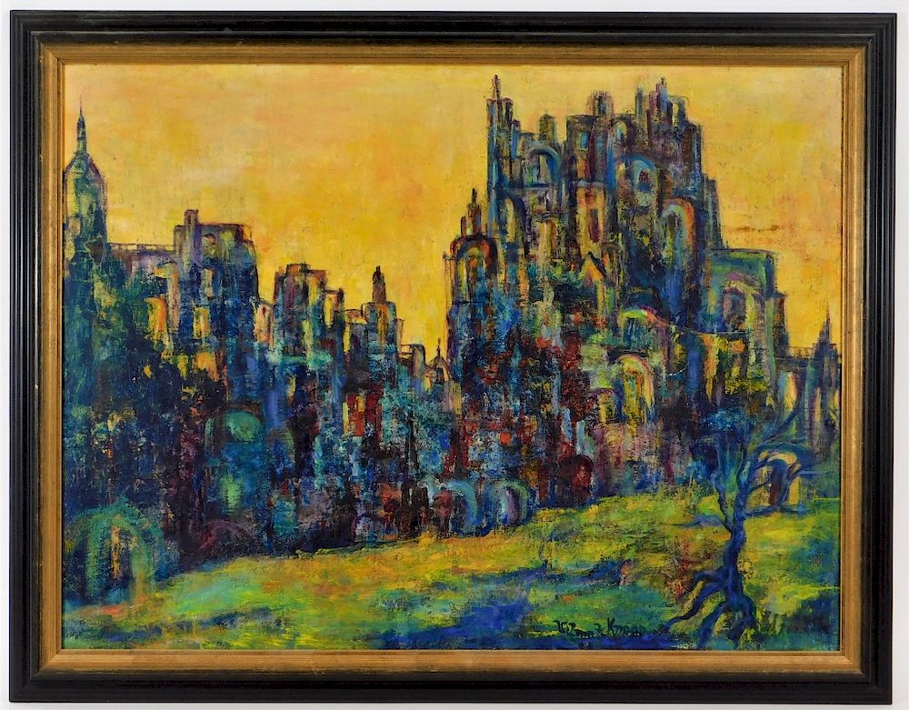 Appraisal: Vilma Knapp Post Impressionist Cityscape Painting Vilma F Knapp New