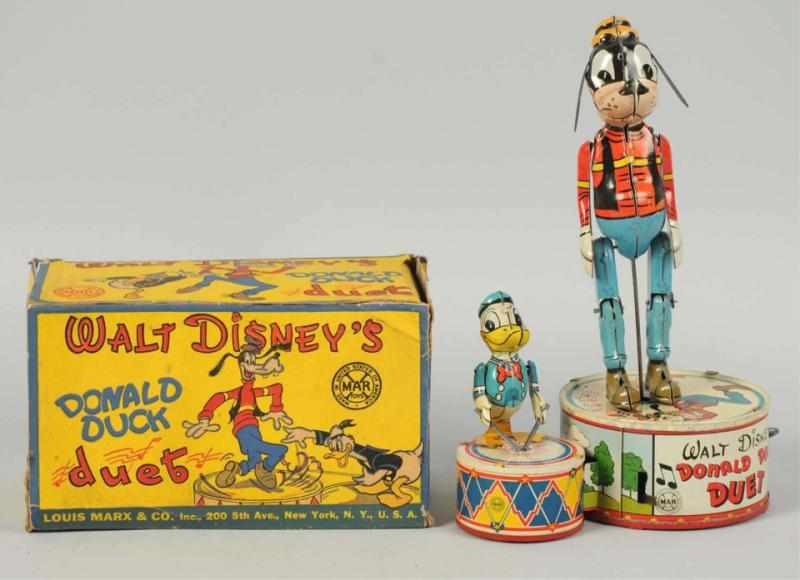 Appraisal: Tin Litho Marx Donald Duck Duet Wind-Up Toy American Working