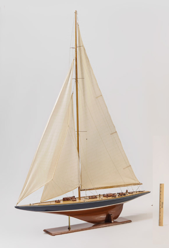 Appraisal: LARGE MODEL OF A SAILBOAT Nicely detailed wood single mast