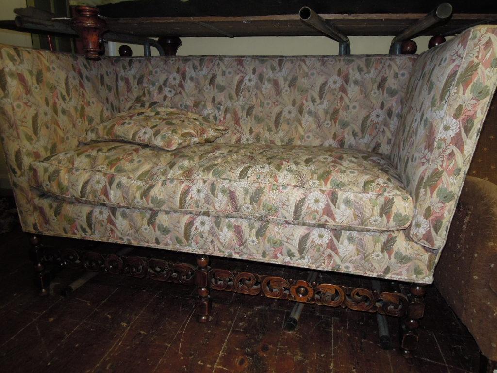 Appraisal: A two seat sofa in the Carolean style with floral