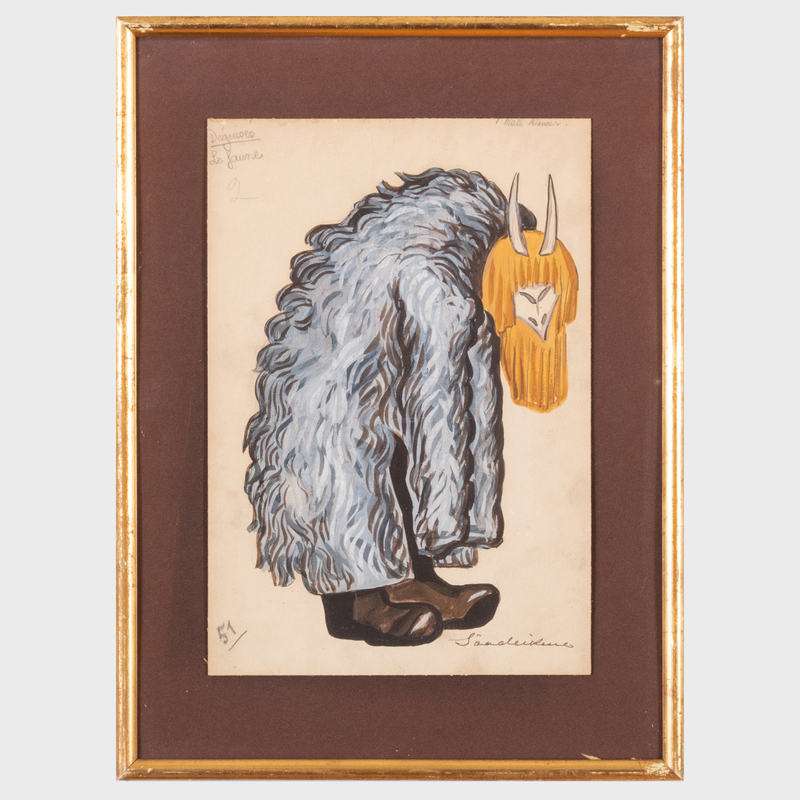 Appraisal: Attributed to Sergei Sudeikin - Costume and Stage Designs Gouache