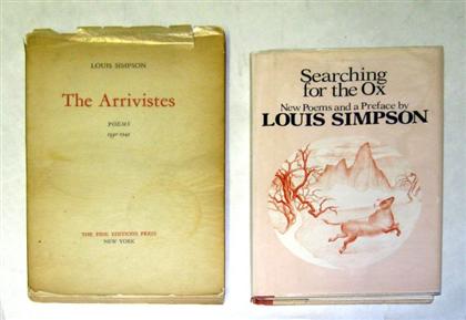 Appraisal: vols wrappers Simpson Louis The Arrivistes Poems - New York