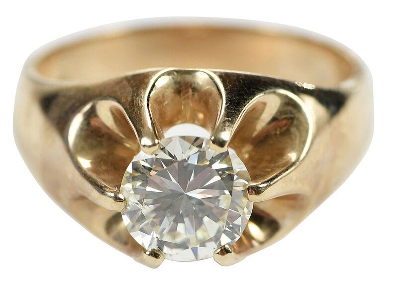 Appraisal: ct Diamond With Ring center round brilliant diamond ct O-P