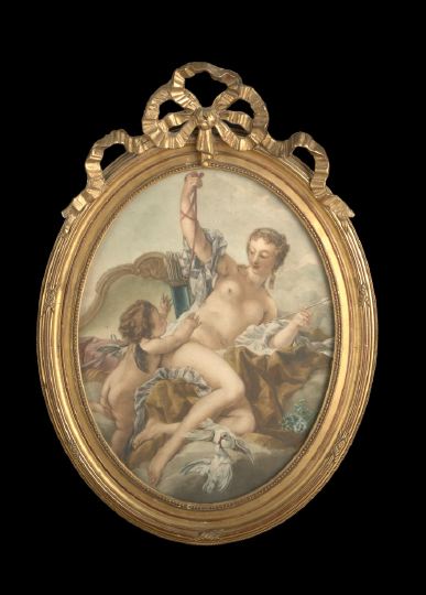 Appraisal: After Francois Boucher French - Cupid and Psyche oval colored