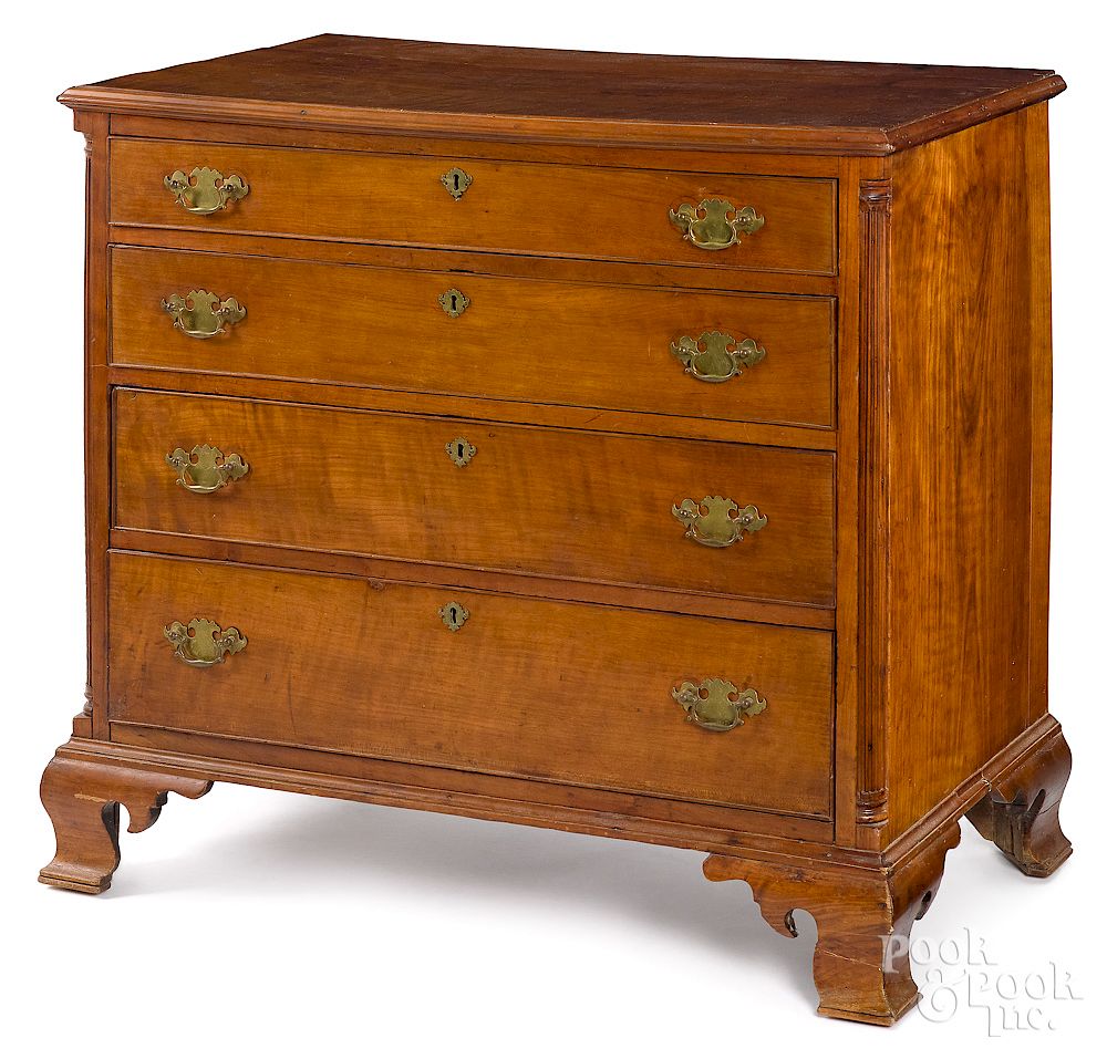 Appraisal: Pennsylvania Chippendale cherry chest of drawers Exclusive on Bidsquare Pennsylvania