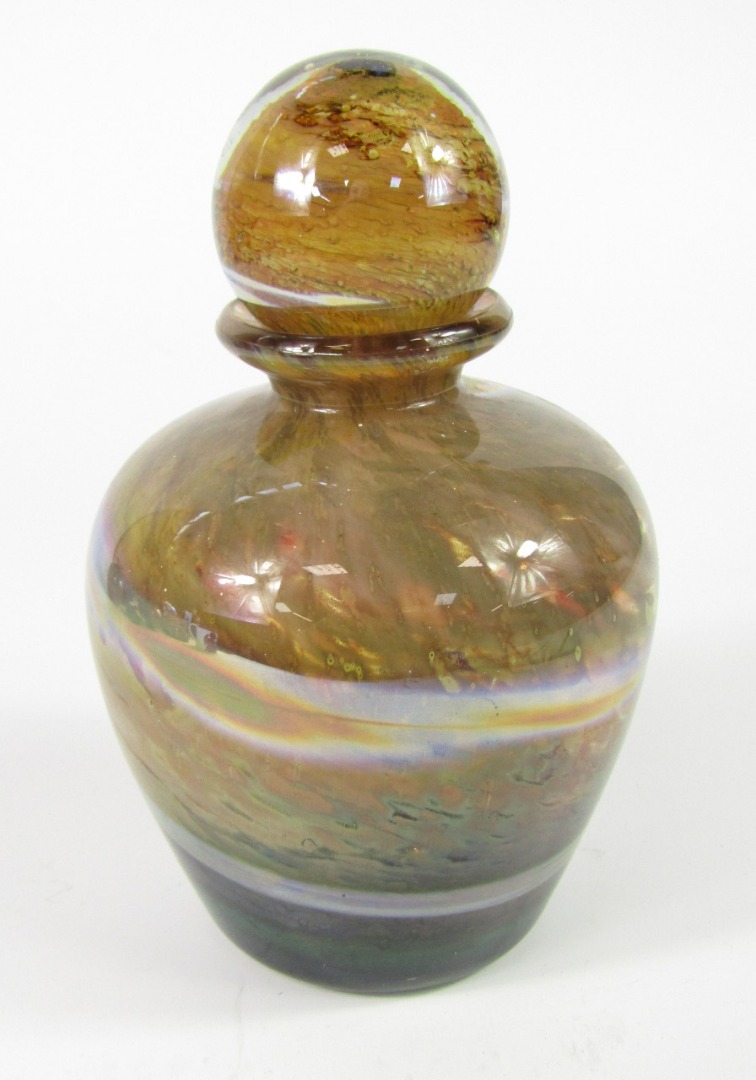 Appraisal: A Michael Harris Isle of Wight glass Aurene scent bottle