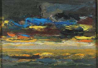 Appraisal: Jack Godderis Belgium The abstract landscape with linear application of