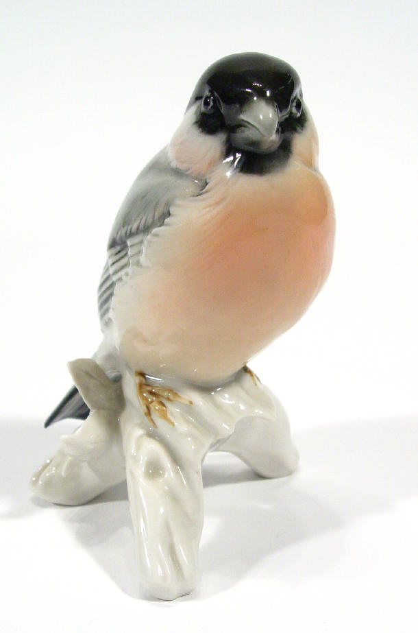 Appraisal: Hand painted Continental porcelain bird on a branch blue underglaze