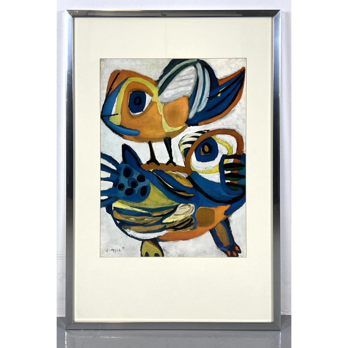 Appraisal: Karel Appel Print Framed under Glass Nicely framed Dimensions H