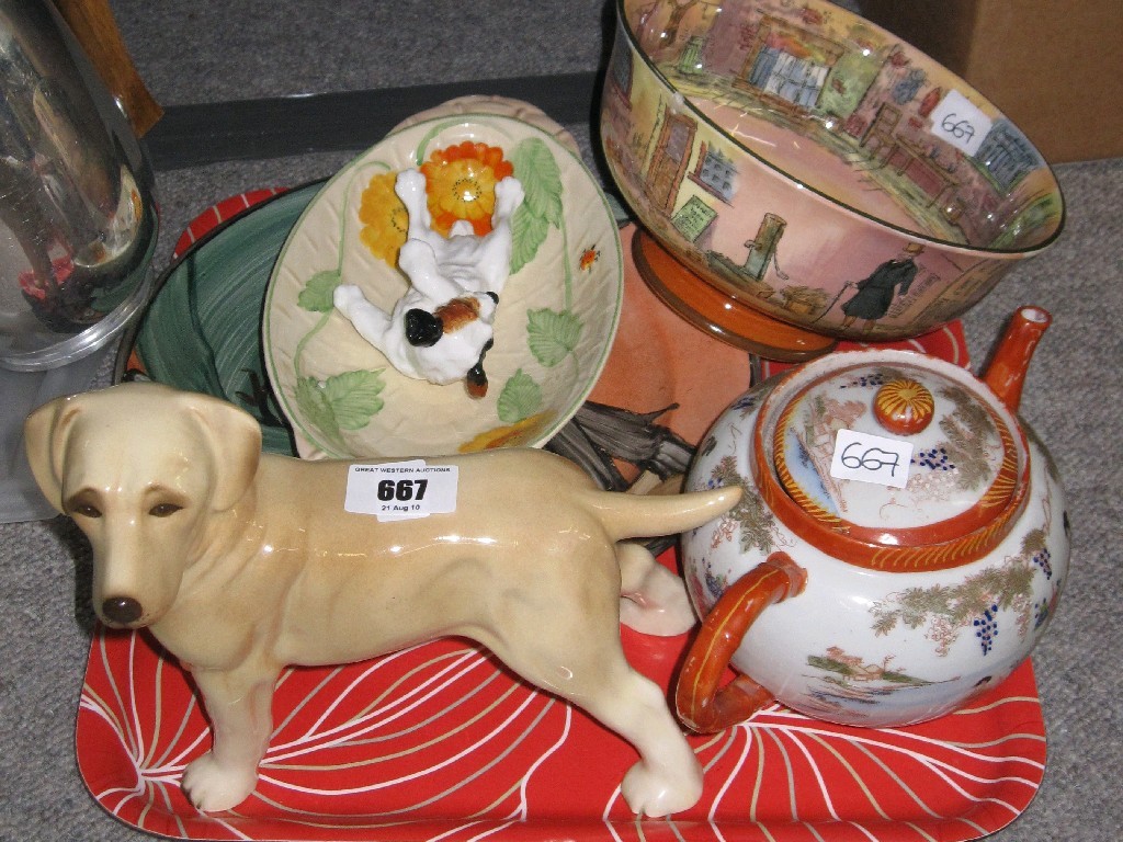 Appraisal: Tray of assorted ceramic items to include Doulton animal figures