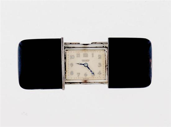 Appraisal: Movado purse watch circa sliding case opening to reveal silver