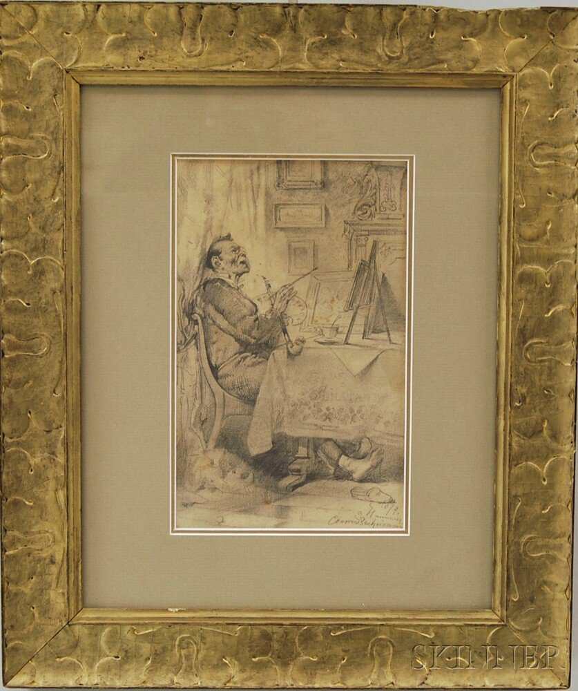 Appraisal: Conrad Beckmann German - The Artist's Studio Signed inscribed and