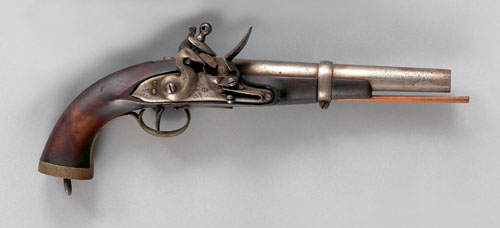 Appraisal: French flintlock military pistol ca with a brass trigger guard