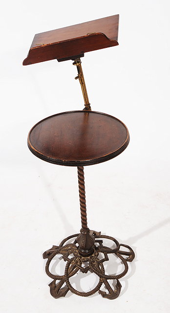 Appraisal: A VICTORIAN MAHOGANY CAST IRON AND GILT BRASS READING TABLE