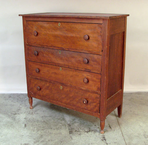 Appraisal: Sheraton cherry chest of drawers th c h x l