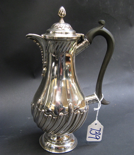 Appraisal: ENGLISH STERLING SILVER HALLMARKED CHOCOLATE POT London having a pedestal