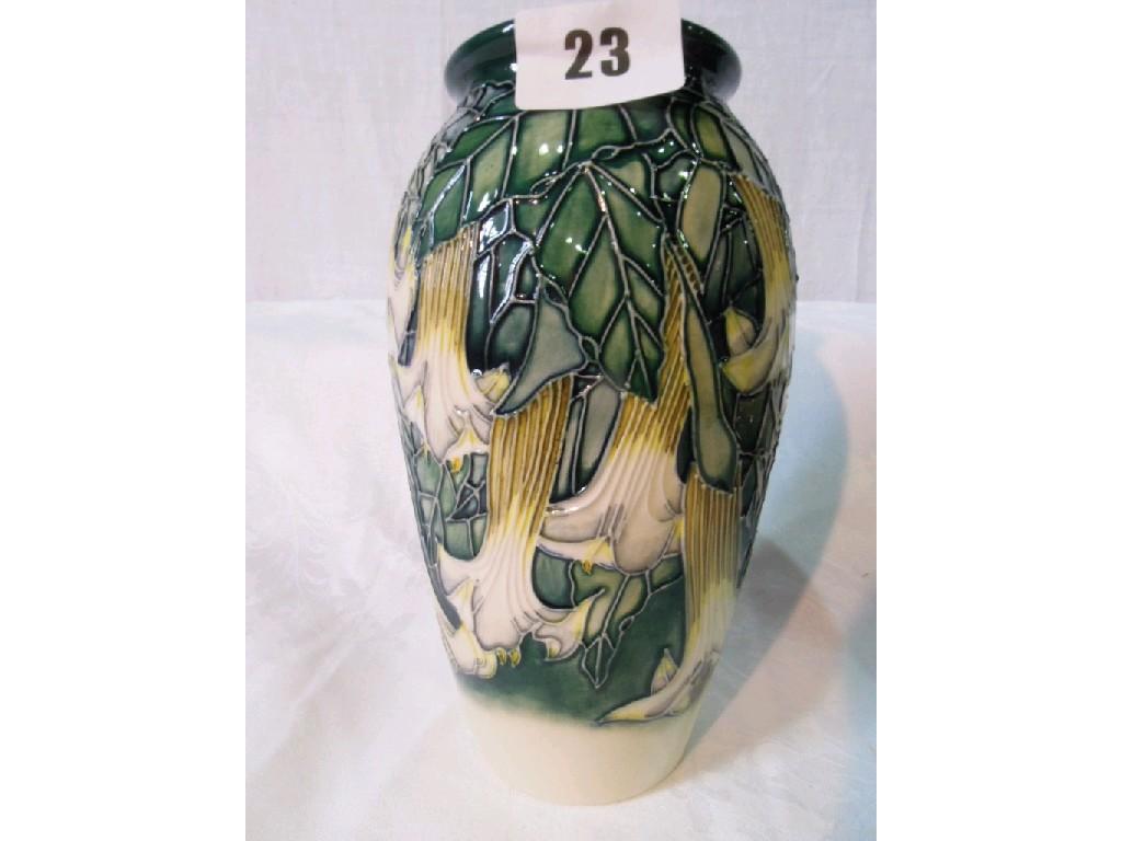 Appraisal: A Moorcroft Collectors Club vase in the Angels Trumpet pattern