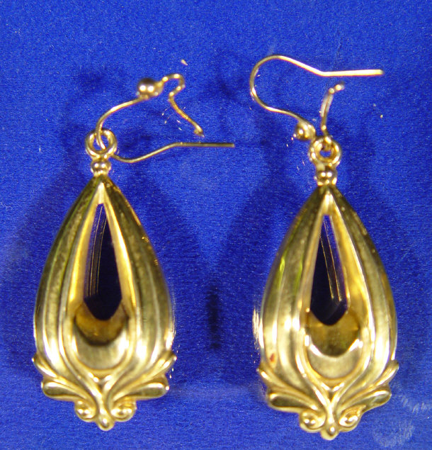 Appraisal: Pair of ct gold pendant earrings