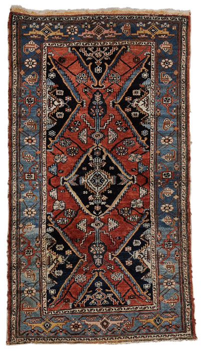 Appraisal: Hamadan Rug Persian th century central medallion with serrated borders