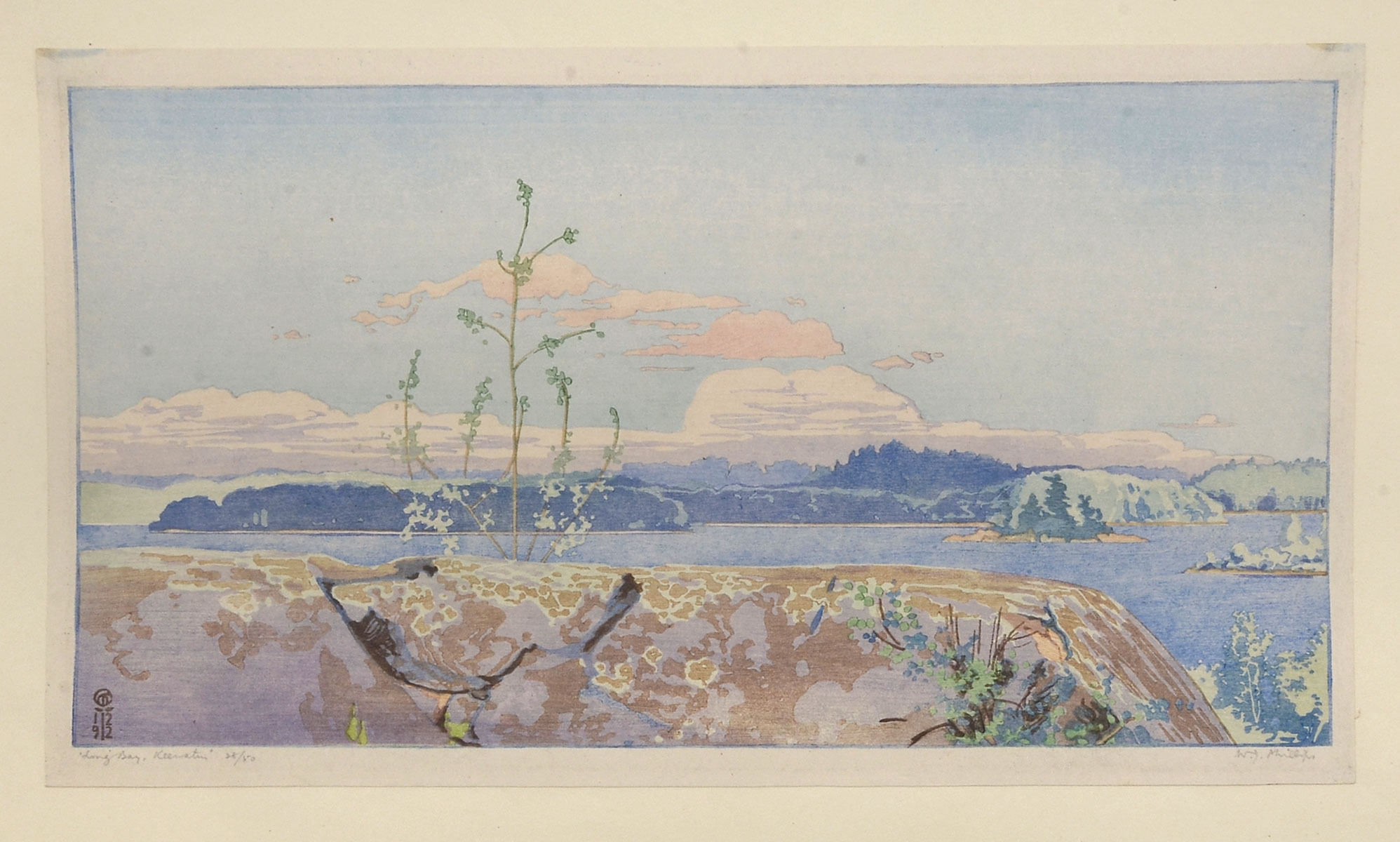 Appraisal: Phillips Walter J English - Long Bay Keewatin Woodblock ''