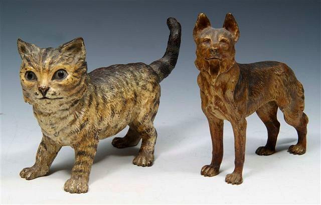 Appraisal: AN AUSTRIAN COLD PAINTED BRONZE FIGURE of a German Shepherd