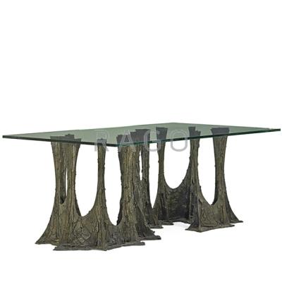 Appraisal: PAUL EVANS - DIRECTIONAL Sculptured Metal dining table PE- USA