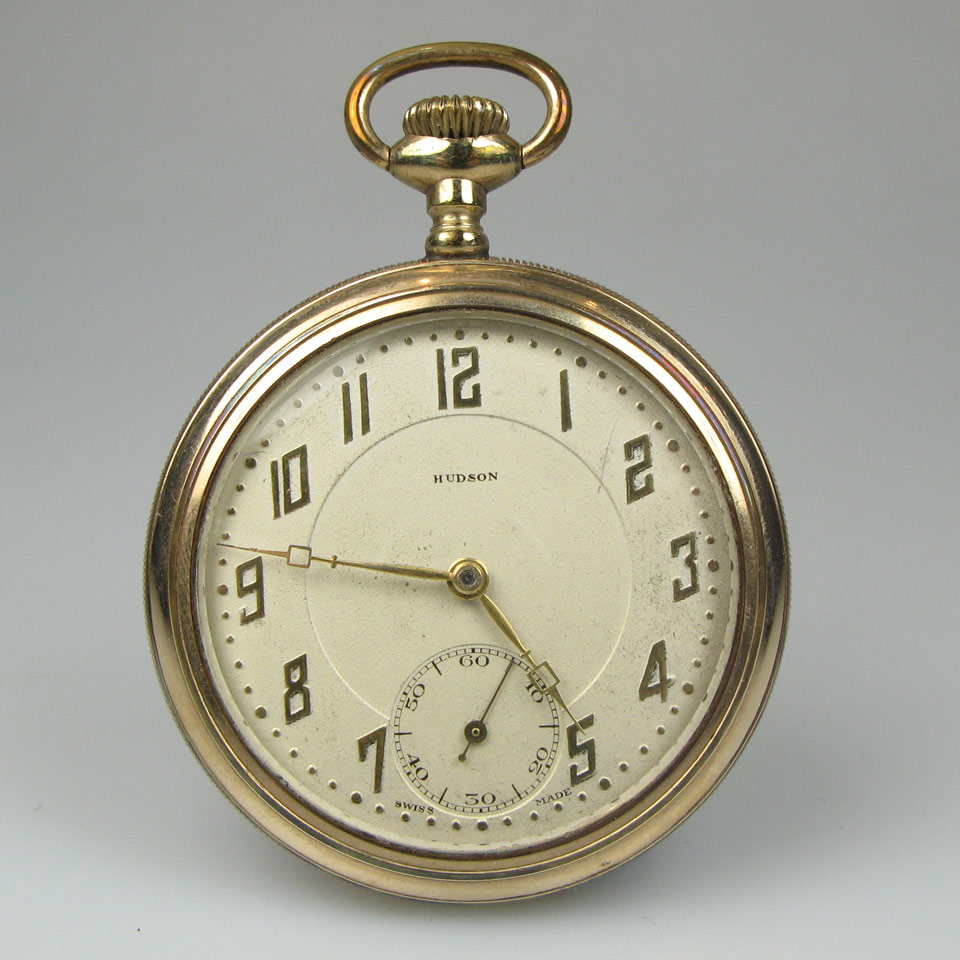 Appraisal: Hudson Openface Dress Pocket Watch circa size jewel movement with