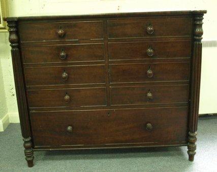 Appraisal: A late th Century mahogany chest fitted four rows two