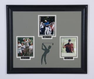 Appraisal: Framed photo grouping of pro golfers Framed and triple matted