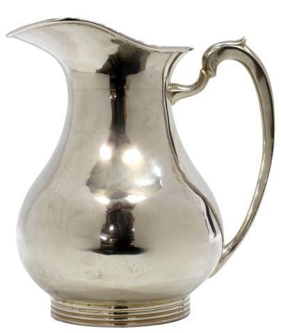 Appraisal: Modernist sterling silver water pitcher C Zurita Mexico with scrolled